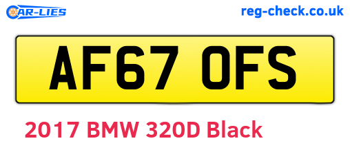 AF67OFS are the vehicle registration plates.
