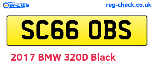 SC66OBS are the vehicle registration plates.