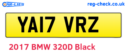 YA17VRZ are the vehicle registration plates.
