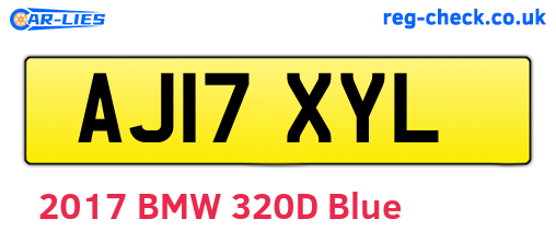 AJ17XYL are the vehicle registration plates.