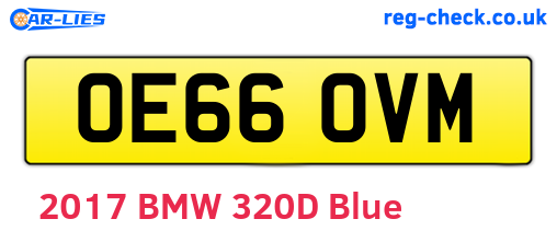 OE66OVM are the vehicle registration plates.