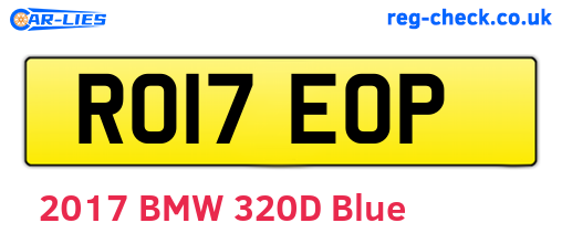 RO17EOP are the vehicle registration plates.