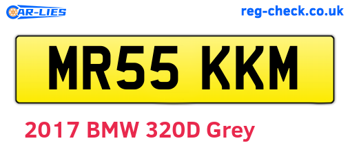 MR55KKM are the vehicle registration plates.