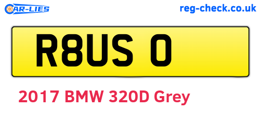 R8USO are the vehicle registration plates.