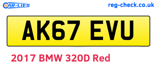 AK67EVU are the vehicle registration plates.