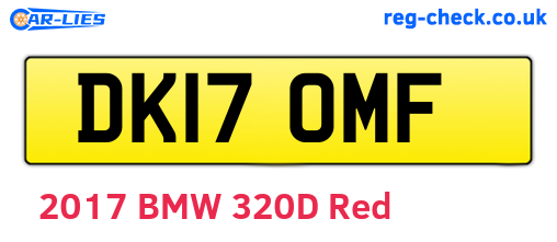 DK17OMF are the vehicle registration plates.