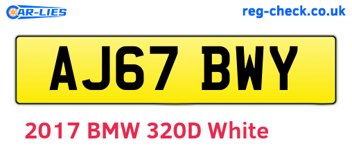 AJ67BWY are the vehicle registration plates.