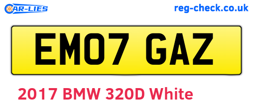 EM07GAZ are the vehicle registration plates.