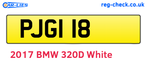 PJG118 are the vehicle registration plates.