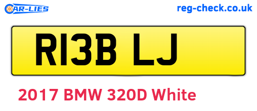 R13BLJ are the vehicle registration plates.