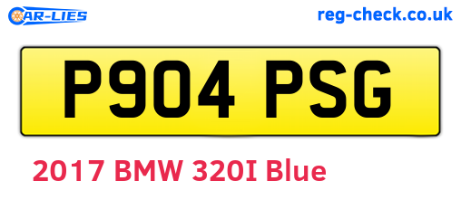 P904PSG are the vehicle registration plates.