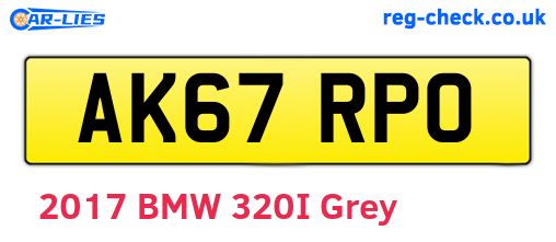 AK67RPO are the vehicle registration plates.