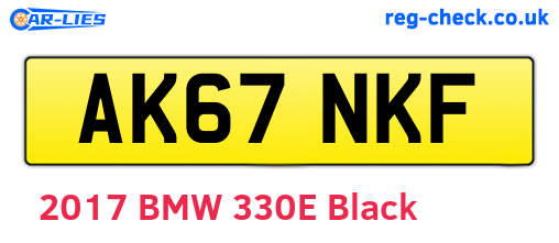 AK67NKF are the vehicle registration plates.