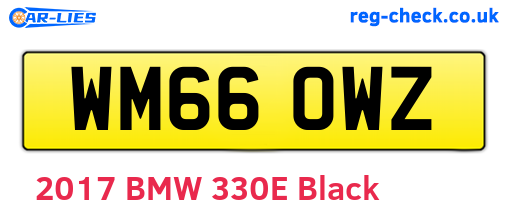 WM66OWZ are the vehicle registration plates.