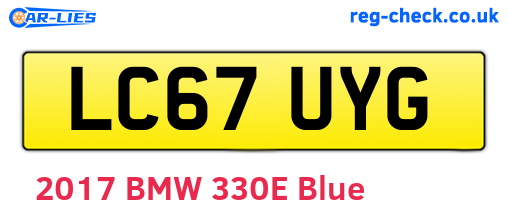 LC67UYG are the vehicle registration plates.