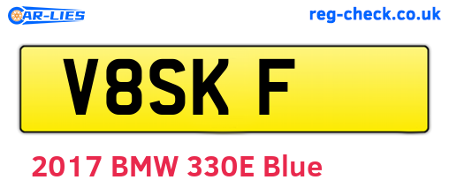 V8SKF are the vehicle registration plates.
