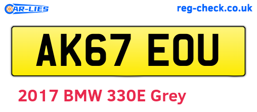 AK67EOU are the vehicle registration plates.