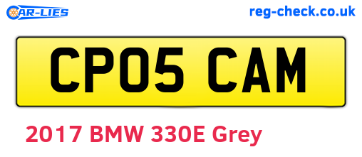 CP05CAM are the vehicle registration plates.