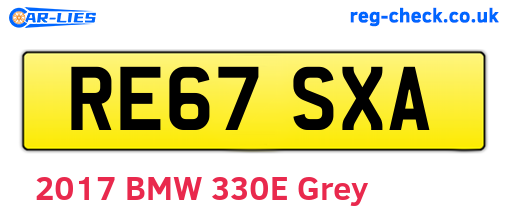 RE67SXA are the vehicle registration plates.