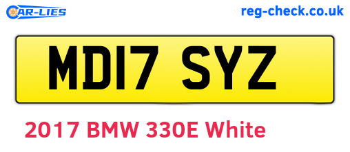 MD17SYZ are the vehicle registration plates.
