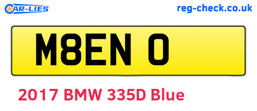 M8ENO are the vehicle registration plates.
