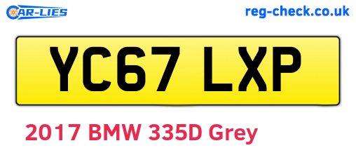 YC67LXP are the vehicle registration plates.