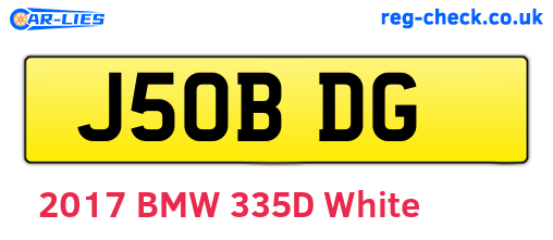 J50BDG are the vehicle registration plates.