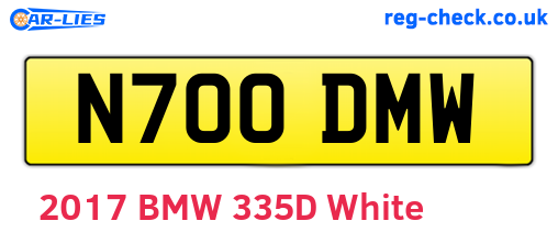 N700DMW are the vehicle registration plates.