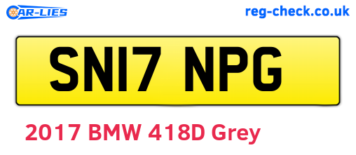 SN17NPG are the vehicle registration plates.