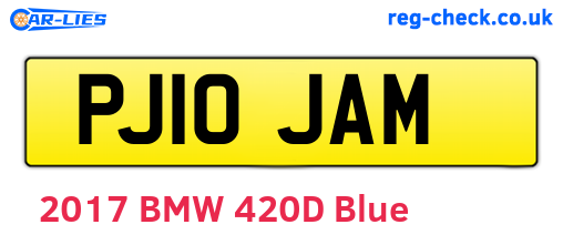 PJ10JAM are the vehicle registration plates.
