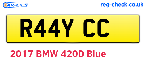 R44YCC are the vehicle registration plates.