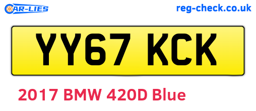 YY67KCK are the vehicle registration plates.