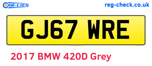 GJ67WRE are the vehicle registration plates.