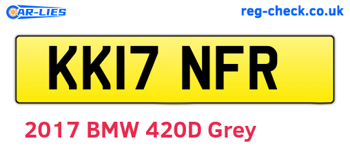 KK17NFR are the vehicle registration plates.
