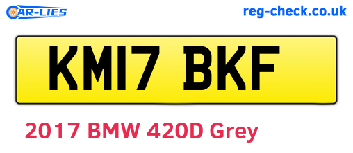 KM17BKF are the vehicle registration plates.