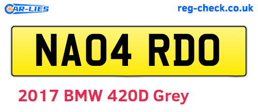NA04RDO are the vehicle registration plates.