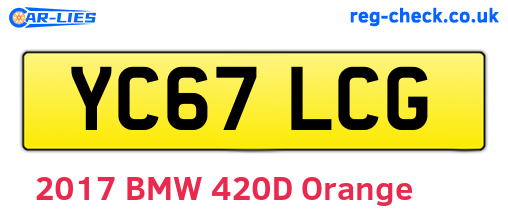 YC67LCG are the vehicle registration plates.