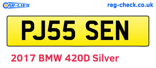 PJ55SEN are the vehicle registration plates.