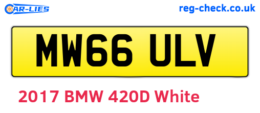 MW66ULV are the vehicle registration plates.