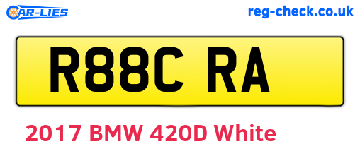 R88CRA are the vehicle registration plates.