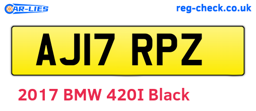 AJ17RPZ are the vehicle registration plates.