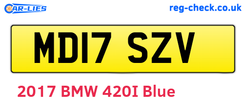 MD17SZV are the vehicle registration plates.
