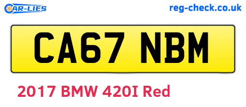CA67NBM are the vehicle registration plates.