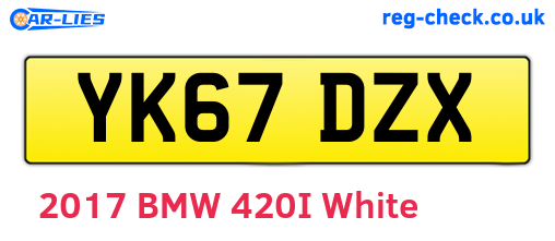 YK67DZX are the vehicle registration plates.
