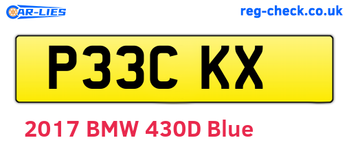 P33CKX are the vehicle registration plates.
