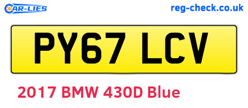 PY67LCV are the vehicle registration plates.