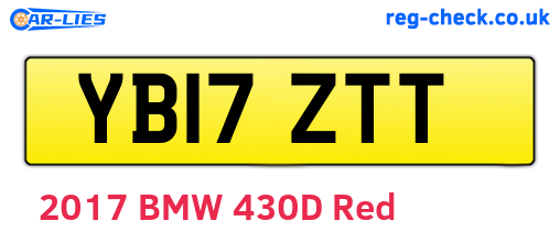 YB17ZTT are the vehicle registration plates.
