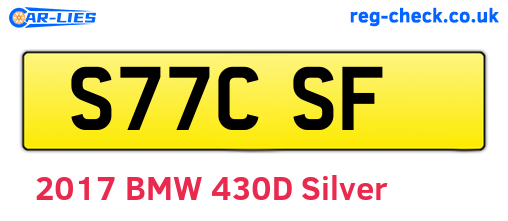 S77CSF are the vehicle registration plates.