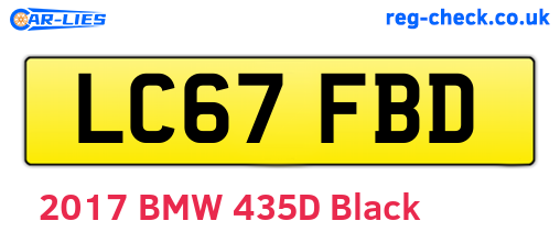 LC67FBD are the vehicle registration plates.