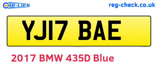 YJ17BAE are the vehicle registration plates.
